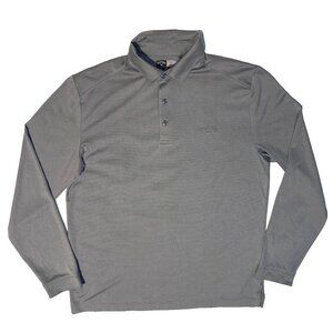 Callaway Opti-Dri Gray Athletic Golf Polo - M Long Sleeve Moisture Wicking